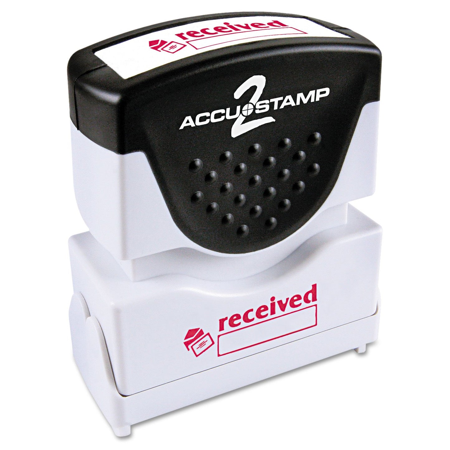 ACCUSTAMP2 035570 Pre-Inked Shutter Stamp, Red Ink, Received, 1 5/8 x 1/2