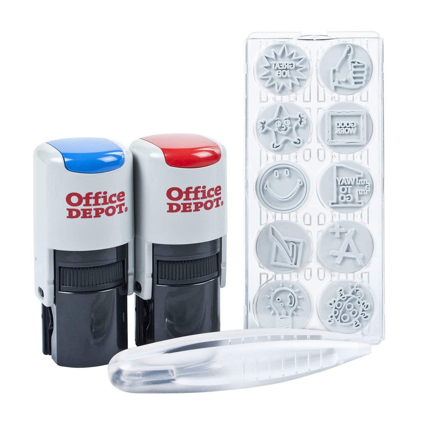 Office Depot Self-Inking Teacher Kit, Blue/Red, 032541