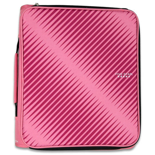 Five Star Zipper Binder Plus Multi Access File, 2-Inch Capacity, 13.75 x 12.12 x 3.5 Inches, Pink (72182)