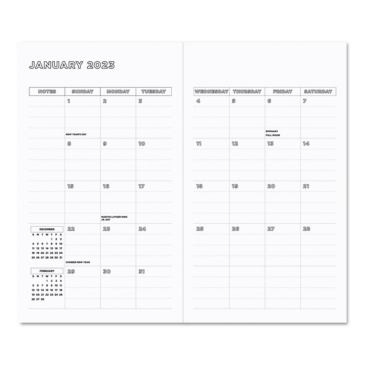 Office Depot� Brand Monthly Planner, 3-1/2" x 6", Color Wheel, January to December 2023, OD23-SPR-094