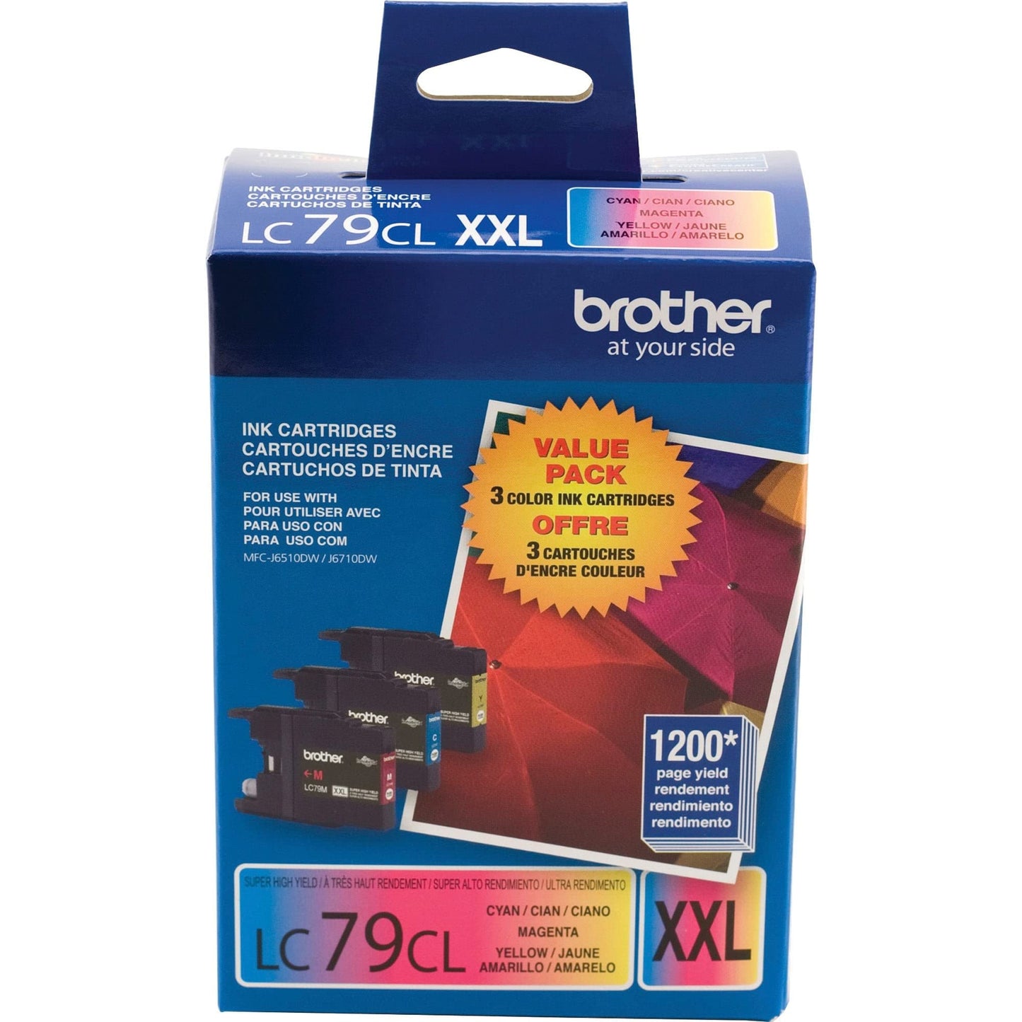 Brother Printer LC793PKS 3 Pack- 1 Each LC79C, LC79M, LC79Y Ink - Retail Packaging, Yellow/cyan/magenta