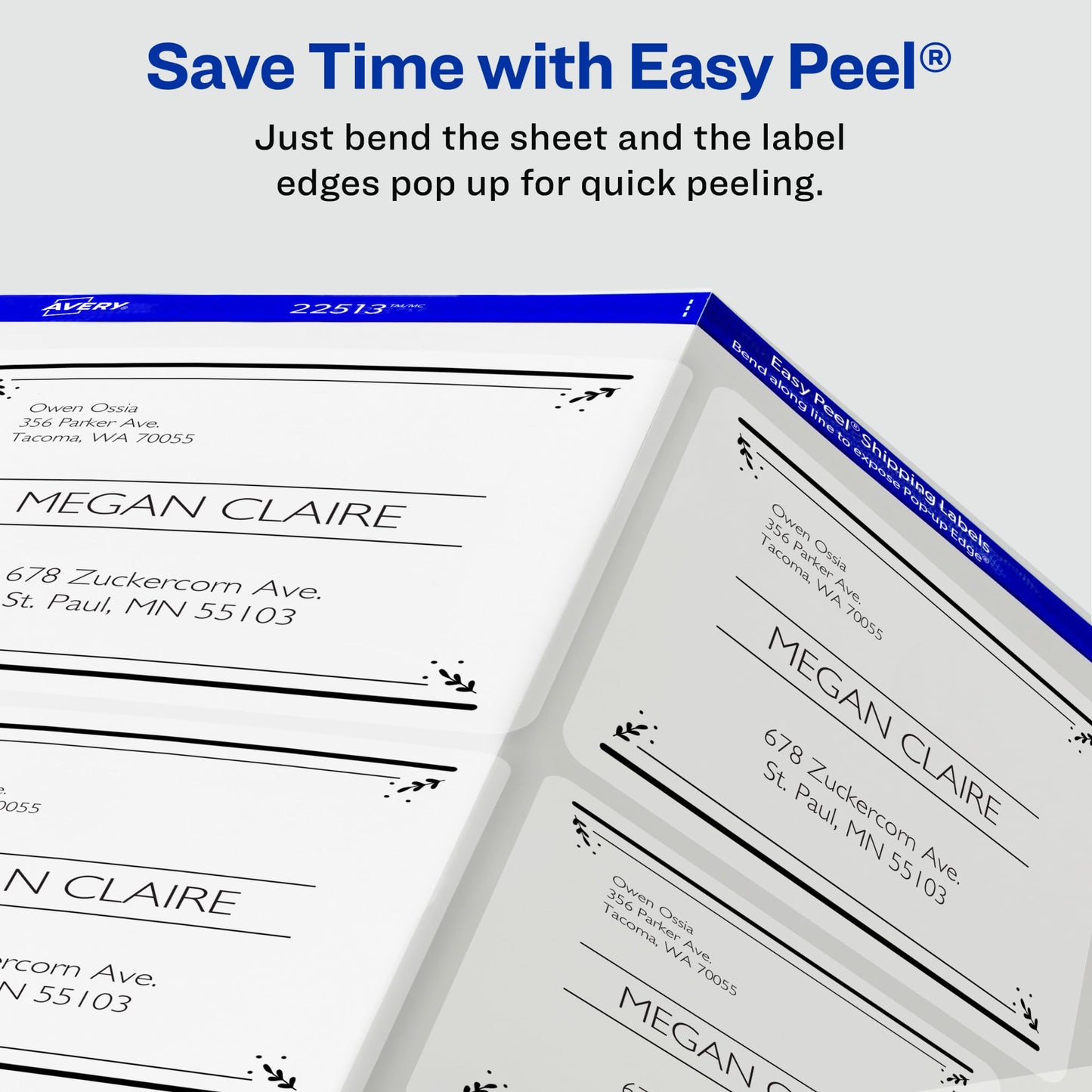 Avery Printable Shipping Labels with Sure Feed, 2" x 4", Matte Clear, 100 Blank Mailing Labels (15663)