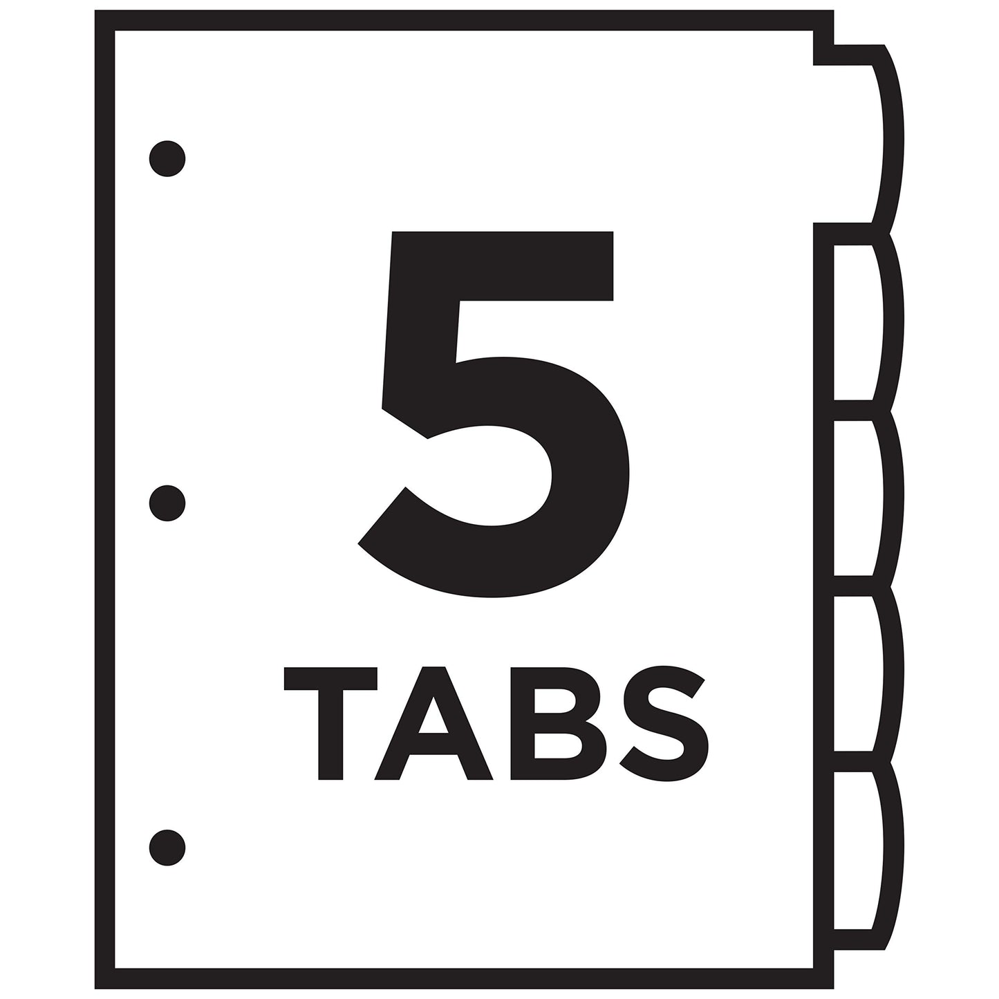 Avery Big Tab Reversible Fashion Dividers for 3 Ring Binders, 5 Tab Set, Black and White Pattern, 1 Set (24914)