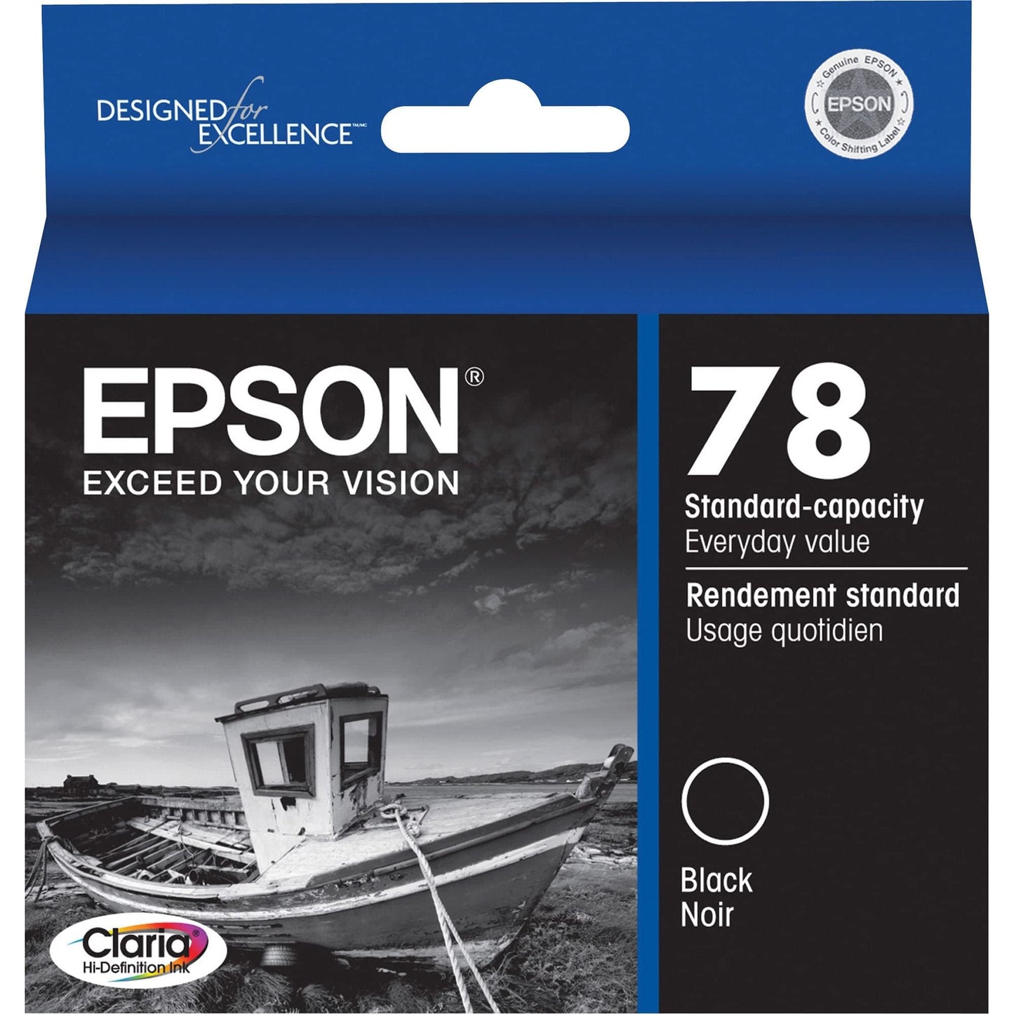 EPSON 78 Claria Hi-Definition Ink Standard Capacity Black Cartridge (T078120-S) Works with Artisan 50, Photo R260, R280, R380, RX580, RX595, RX680