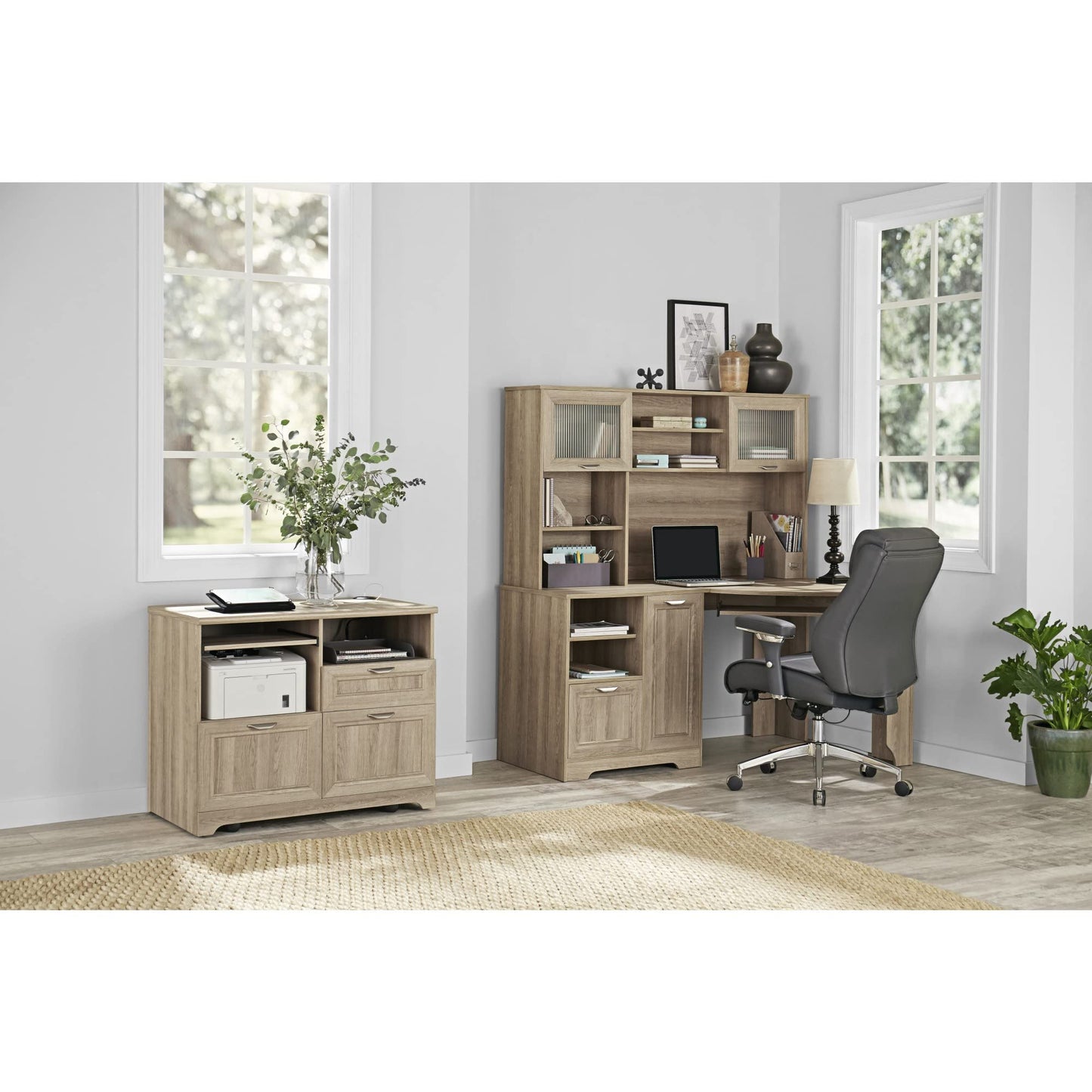 Realspace� Magellan 58" Hutch for Corner/L-Desk, Blonde Ash