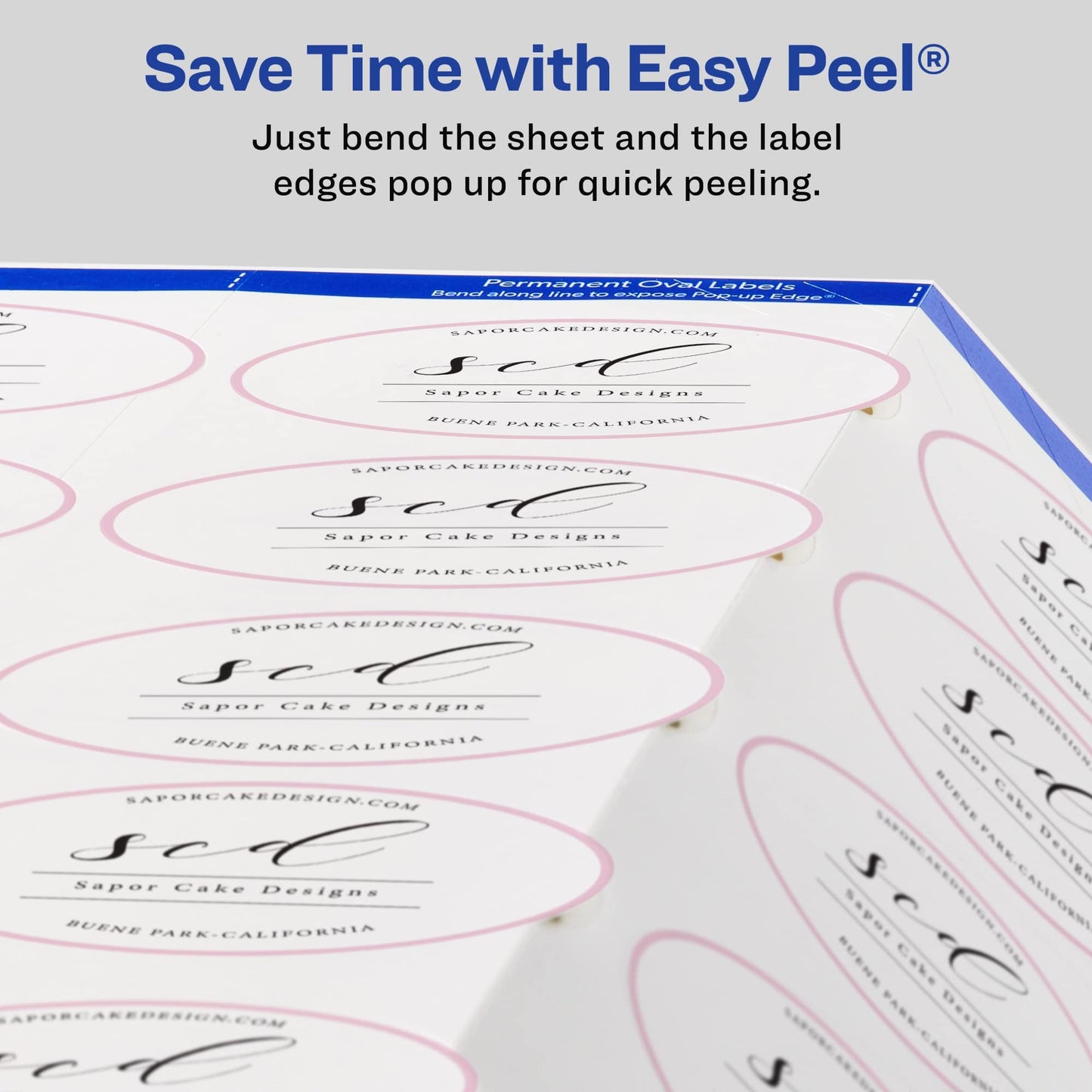 Avery® Easy Peel® Print-To-The-Edge Permanent Inkjet/Laser Oval Labels, 22804, 1 1/2" x 2 1/2", Glossy White, Pack Of 180
