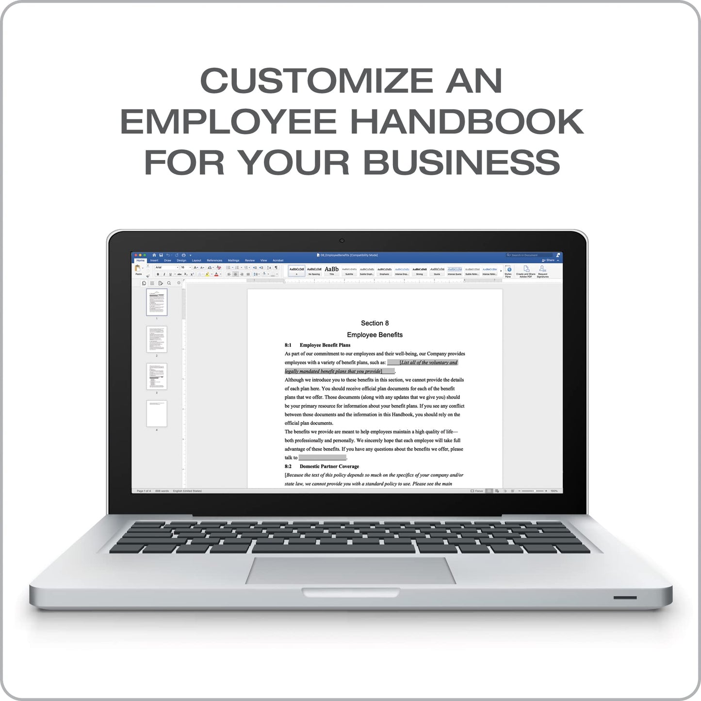 Adams Create Your Own Employee Handbook, Forms on CD (SS4324) , White