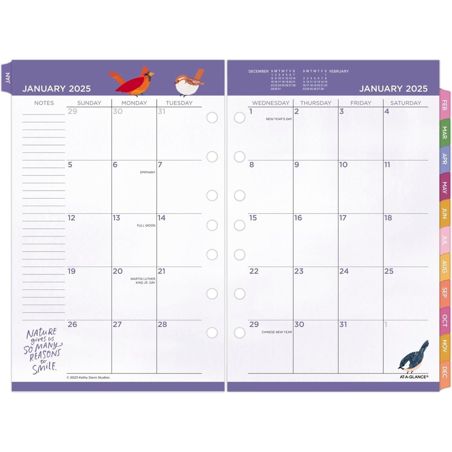 2025 AT-A-GLANCE® Kathy Davis® Monthly Planner Refill, Desk Size, January to December