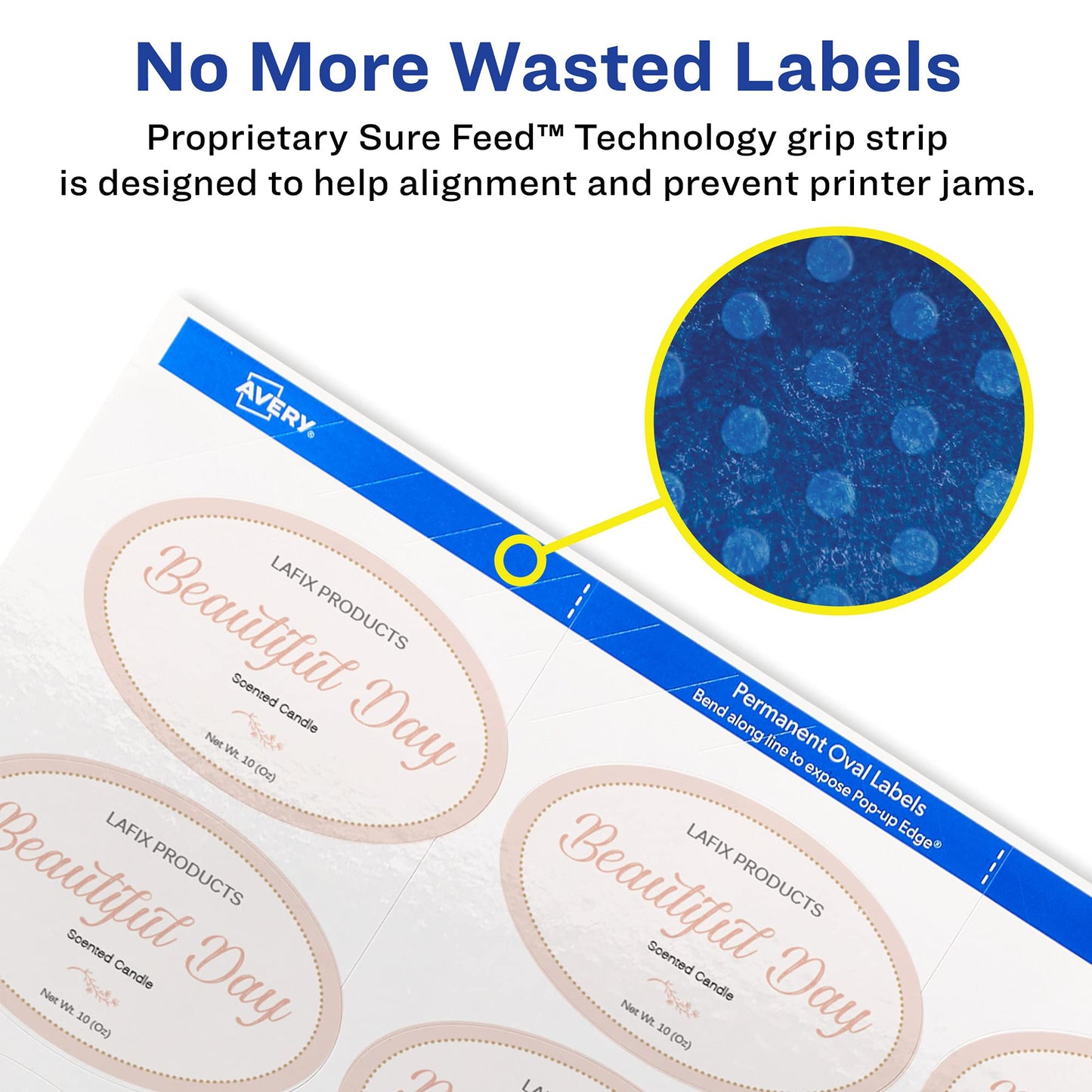 Avery Printable Oval Labels, 1.5" x 2.5", White, 90ct (22814)