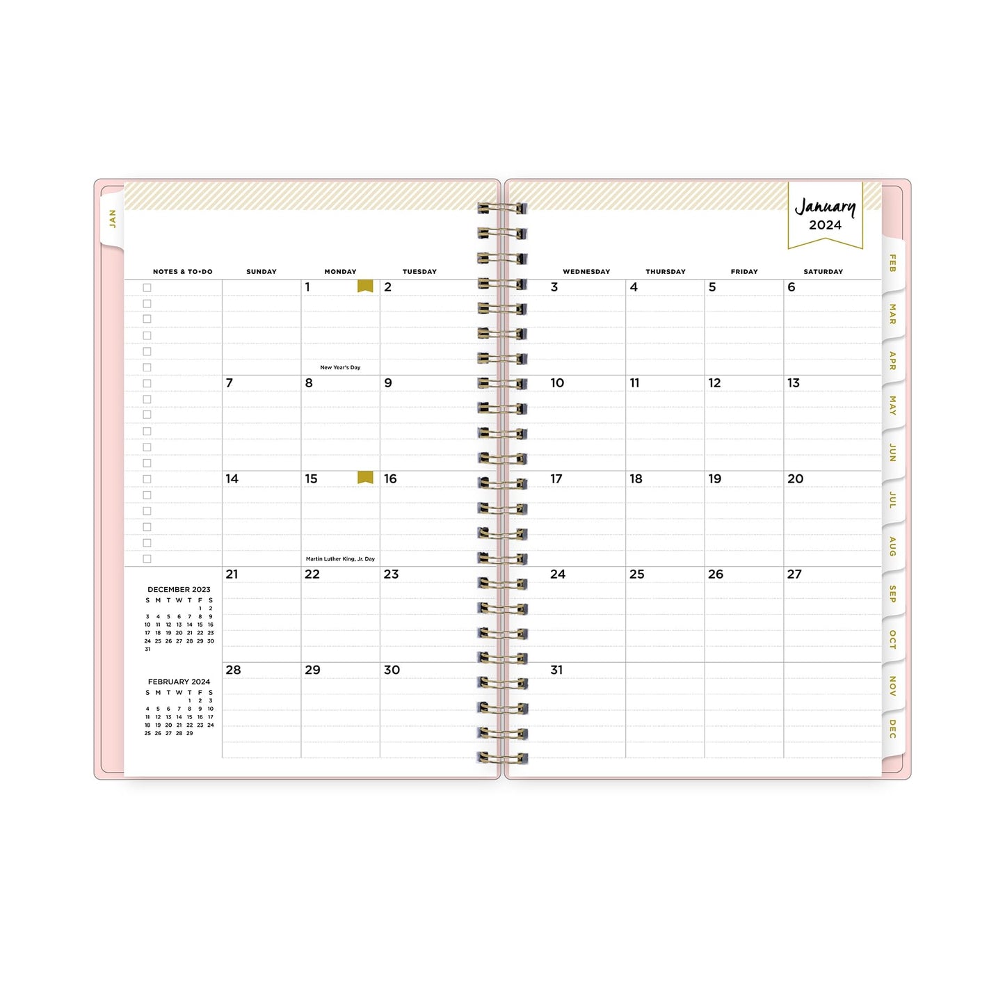 2024 Day Designer Weekly/Monthly Planning Calendar, 5" x 8", Blush, January to December