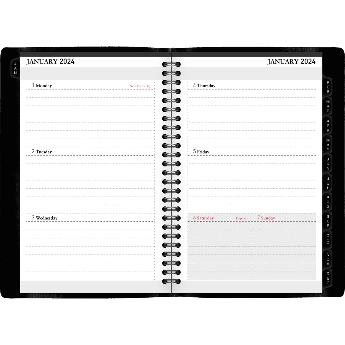 2024 Office Depot® Brand Weekly/Monthly Planner, 5" x 8", Black, January to December 2024, OD711400