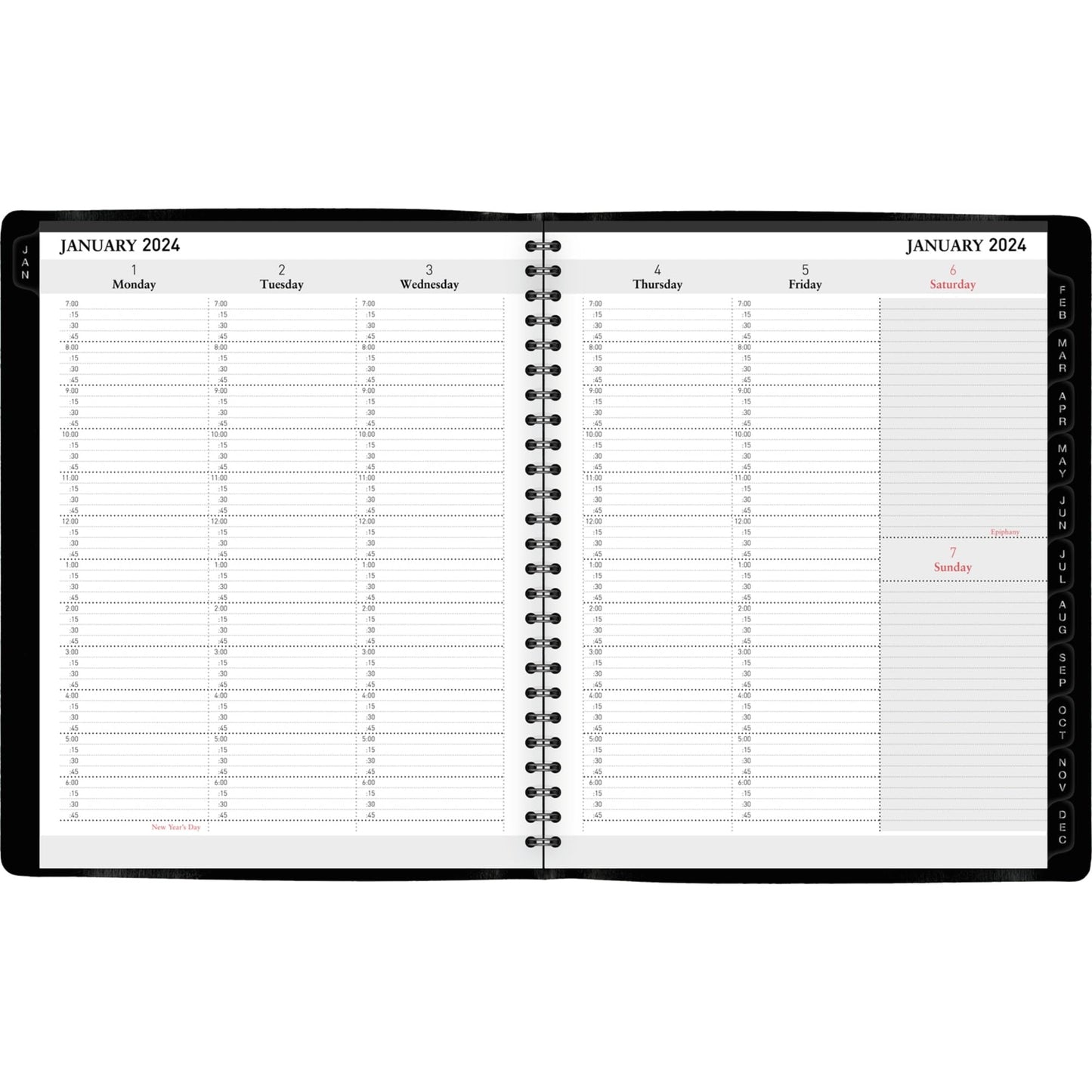 2024 Office Depot® Brand Weekly/Monthly Planner, 7" x 9", Black, January to December 2024, OD71160024