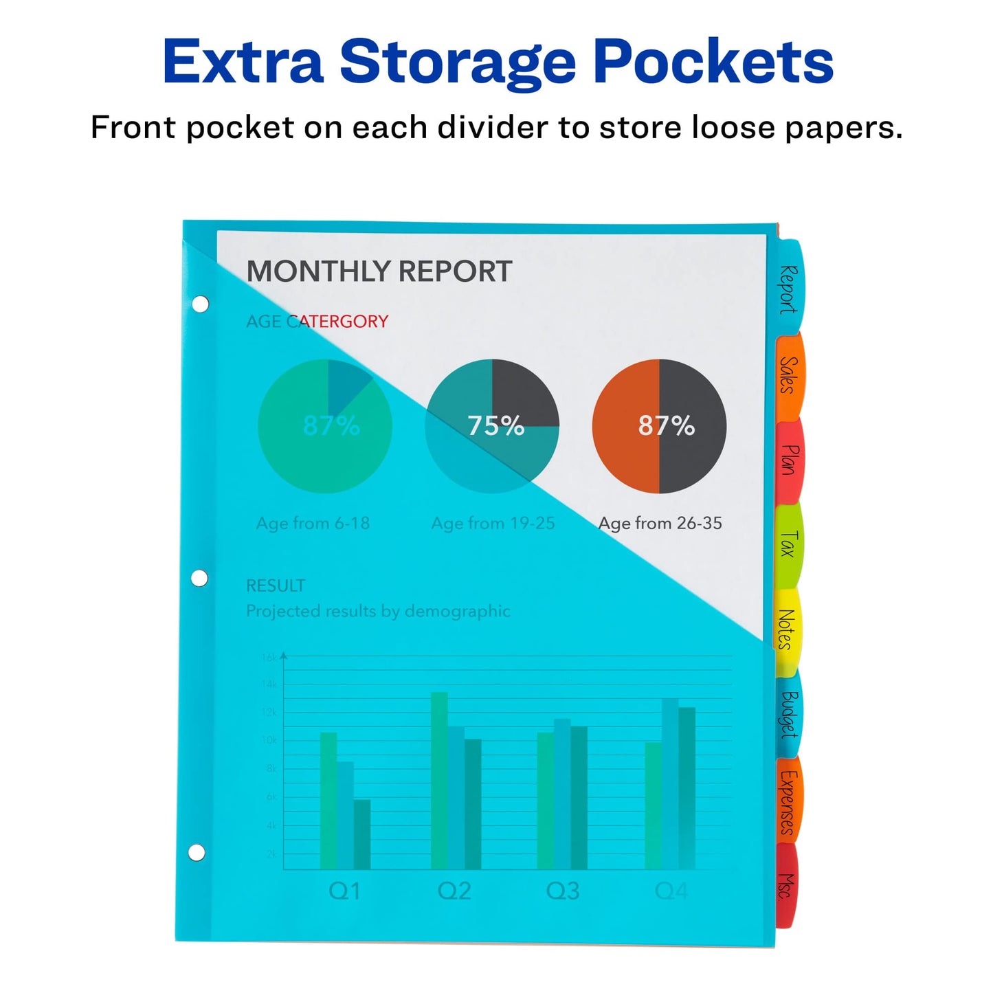 Avery Write & Erase Durable Plastic Dividers with Pockets