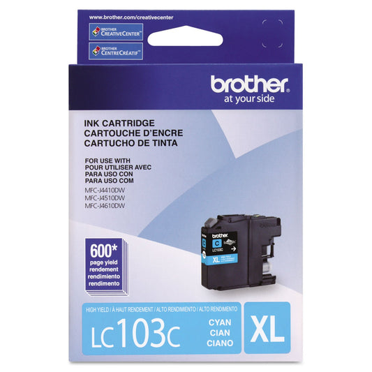 Brother LC-103C DCP Ink Cartridge (Cyan) in Retail Packaging -  - EXP 10/2018