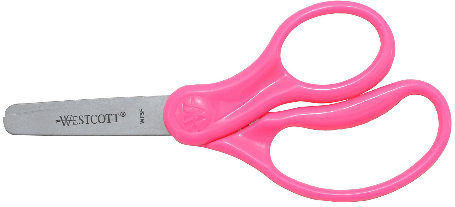 Westcott 13130 Right- and Left-Handed Scissors, Kids' Scissors, Ages 4-8, 5-Inch Blunt Tip, Assorted