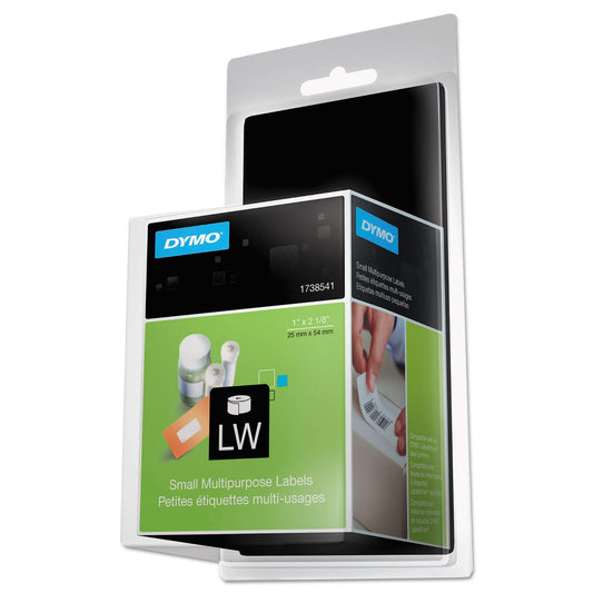 DYMO LABEL,1/2" X1/8",MULTPR,WH