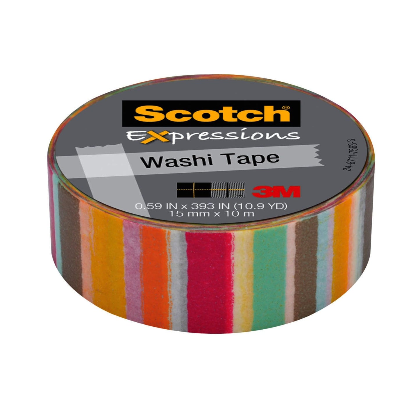 Scotch Expressions Washi Tape, 5/8" x 393", Blurred Lines