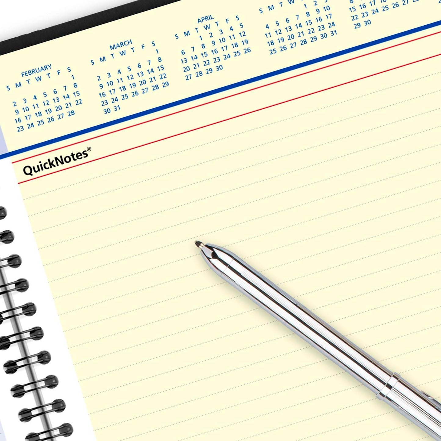 AT-A-GLANCE 2025 Appointment Book Planner, Weekly & Monthly, 8-1/4" x 11", Large, Quarter-Hourly, QuickNotes Black (769500525)