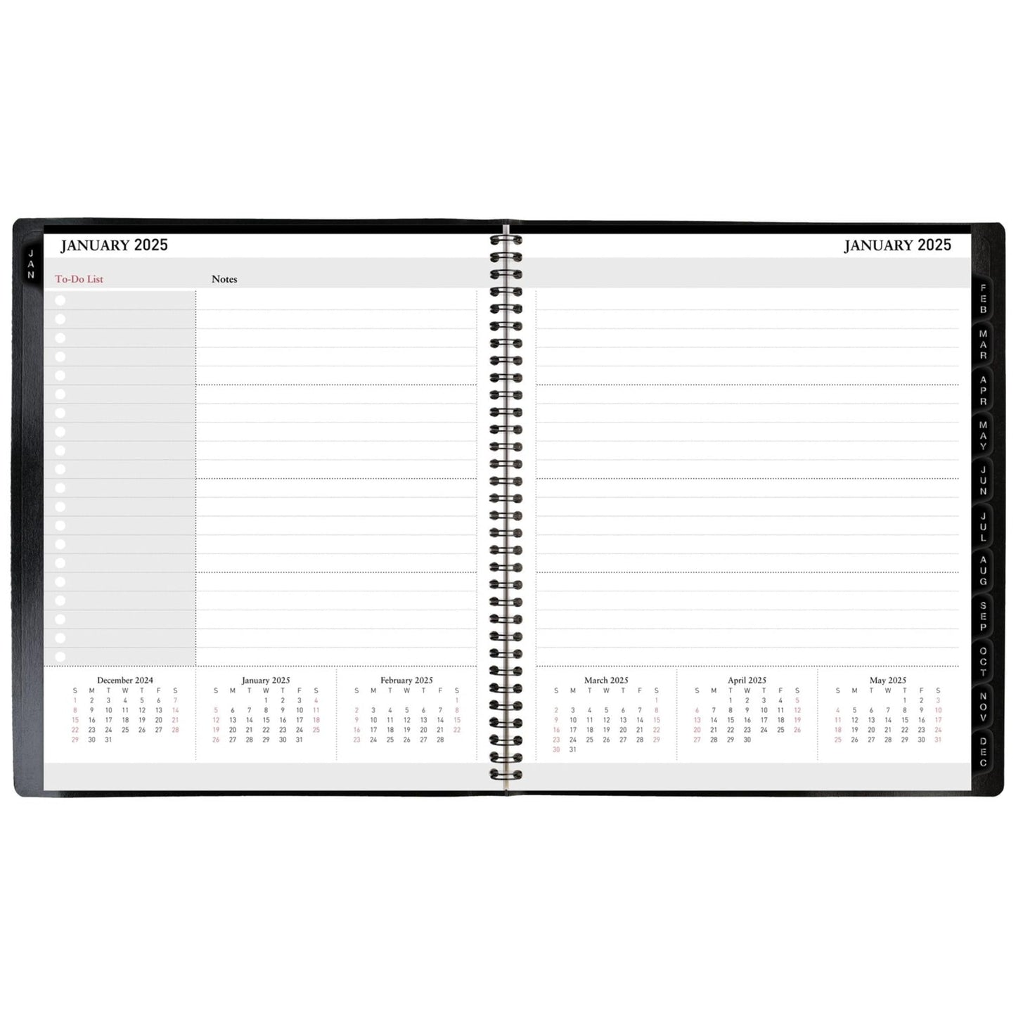 2025-2026 Office Depot 13-Month Monthly Planner, 9" x 11", Black, January to January, OD710600