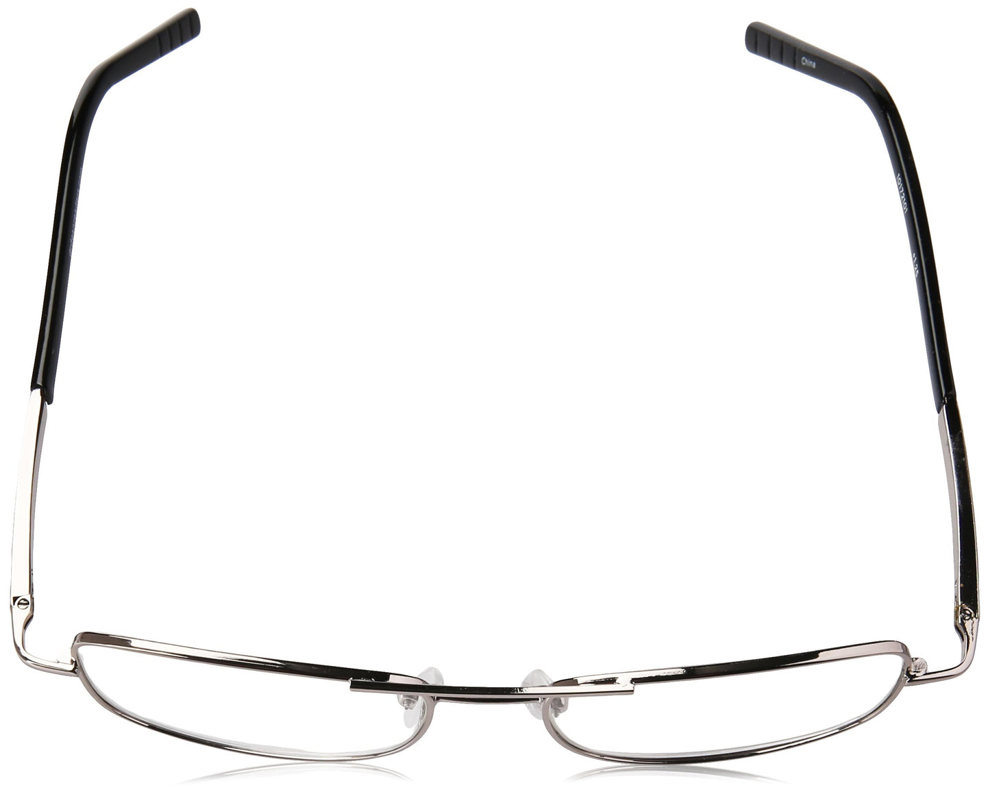 Dr. Dean Edell Premier Silver Metal Aviator with 3/4 Length Black Plastic Temple Tips and SH and DDE Case, 1.25, 0.200 Ounce