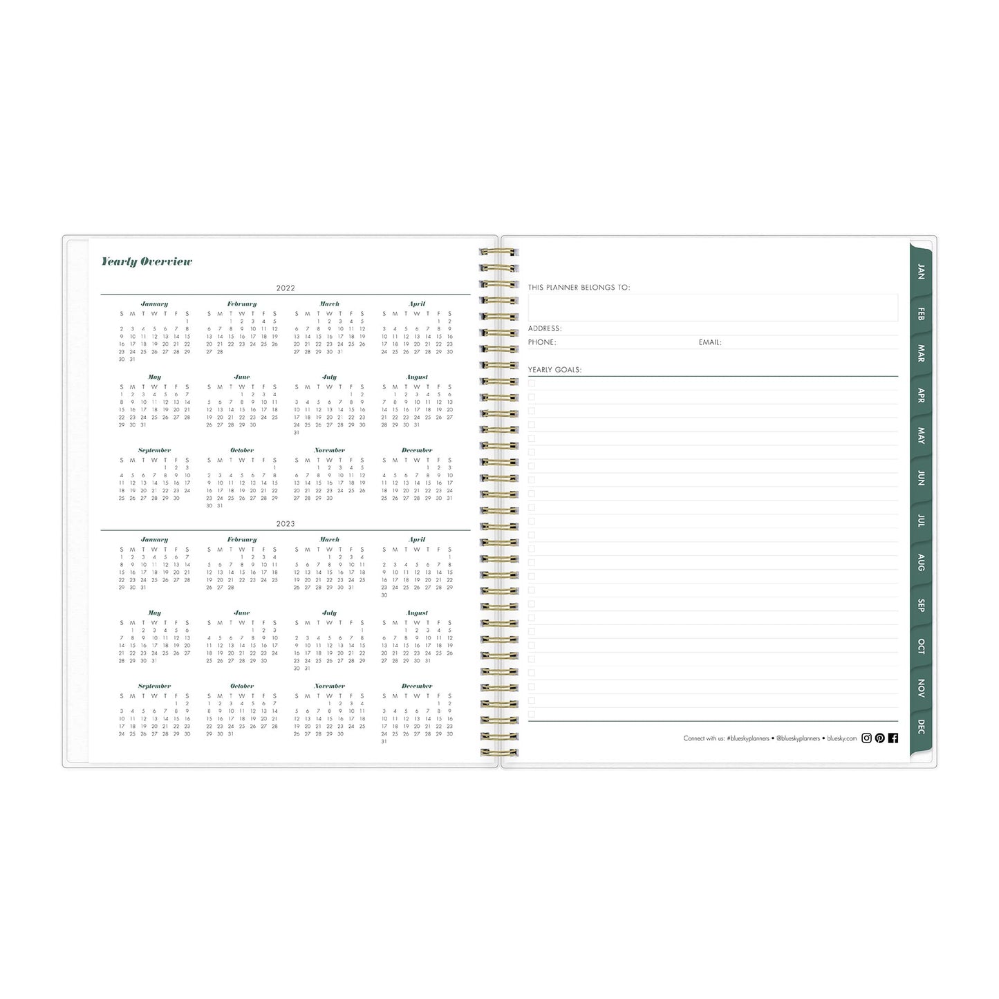 Blue Sky� Brit + Co Frosted Weekly/Monthly Planner, 8-1/2" x 11", Full Blooms, January To December 2022, 136015