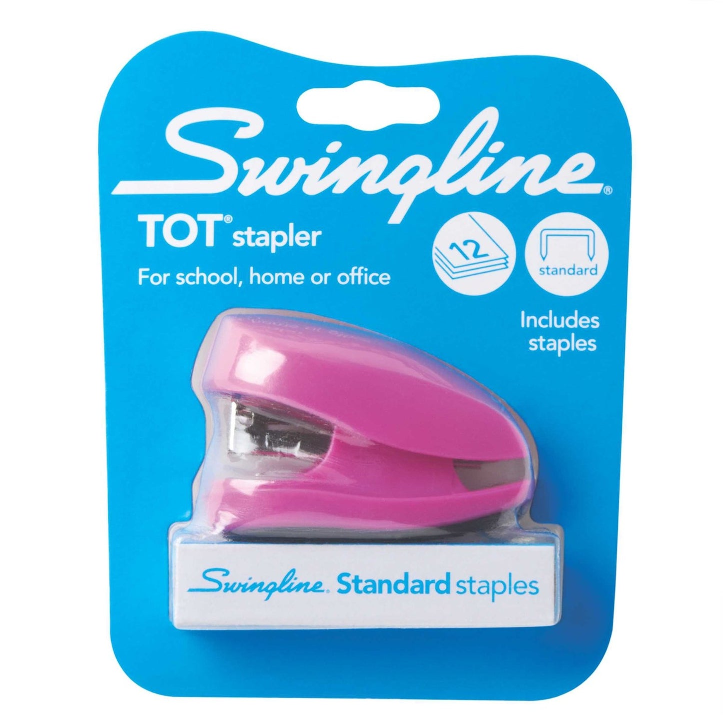 Swingline Tot Stapler, Built-in Staple Remover, 12 Sheets, Assorted Colors (S7079141)