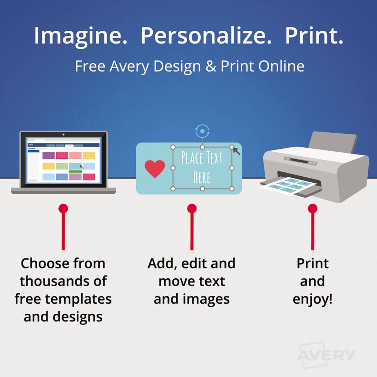Avery 8-Tab Unpunched Binder Dividers, Easy Print & Apply Clear Label Strip, Index Maker, White Tabs, 25 Sets (11444)