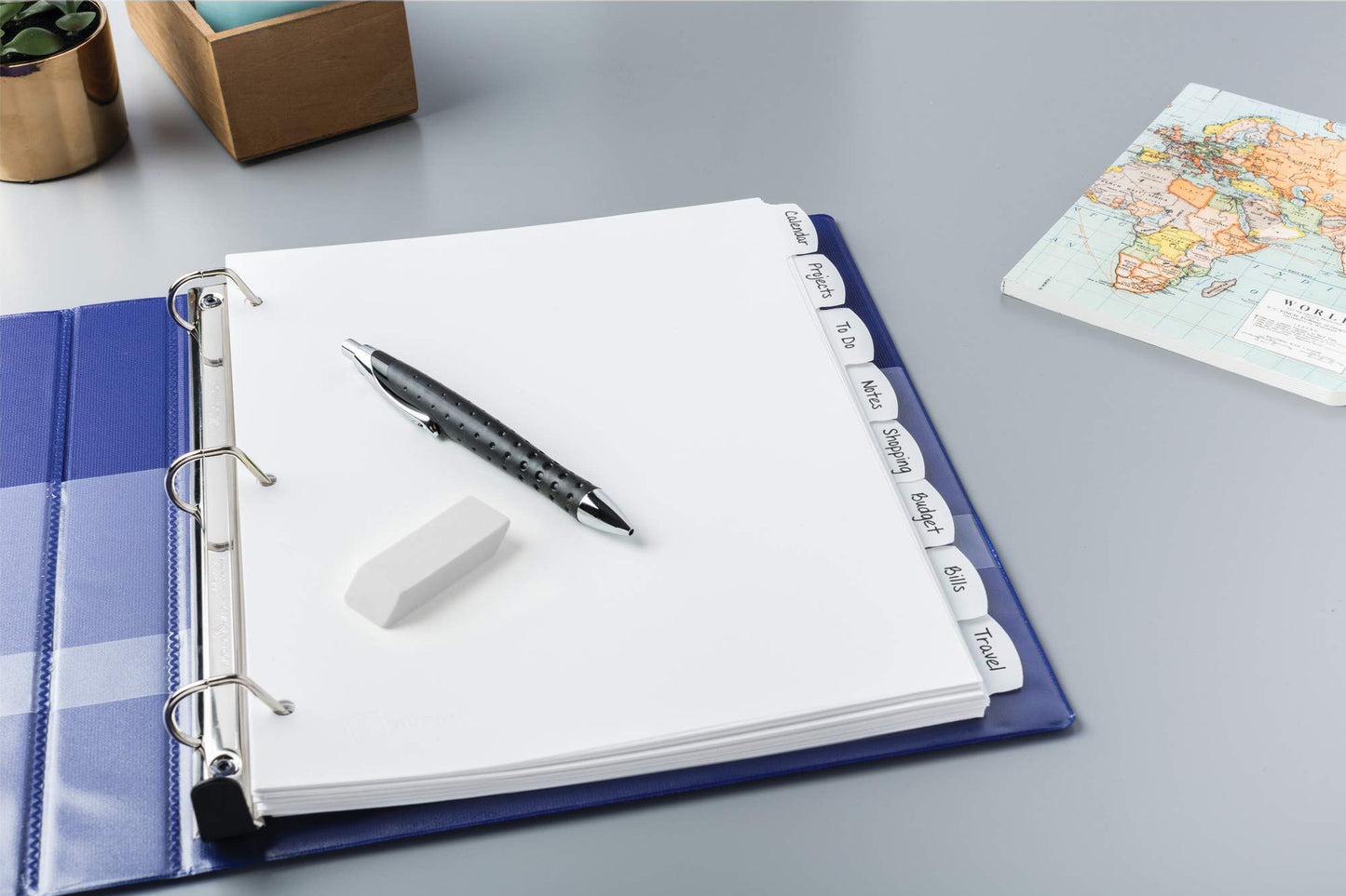 Avery Big Tab Write & Erase Durable Plastic Dividers for 3 Ring Binders, 8-Tab Set, White, 1 Set (16371)
