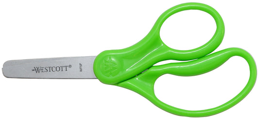 Westcott 13130 Right- and Left-Handed Scissors, Kids' Scissors, Ages 4-8, 5-Inch Blunt Tip, Assorted