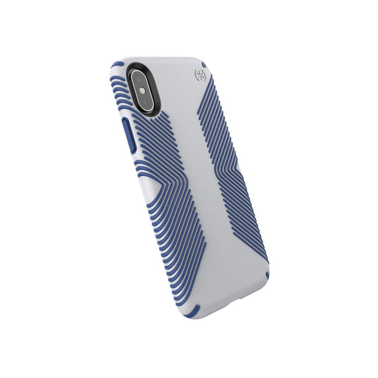 Speck Products Presidio Grip iPhone Xs/iPhone X Case, Microchip Grey/Ballpoint Blue