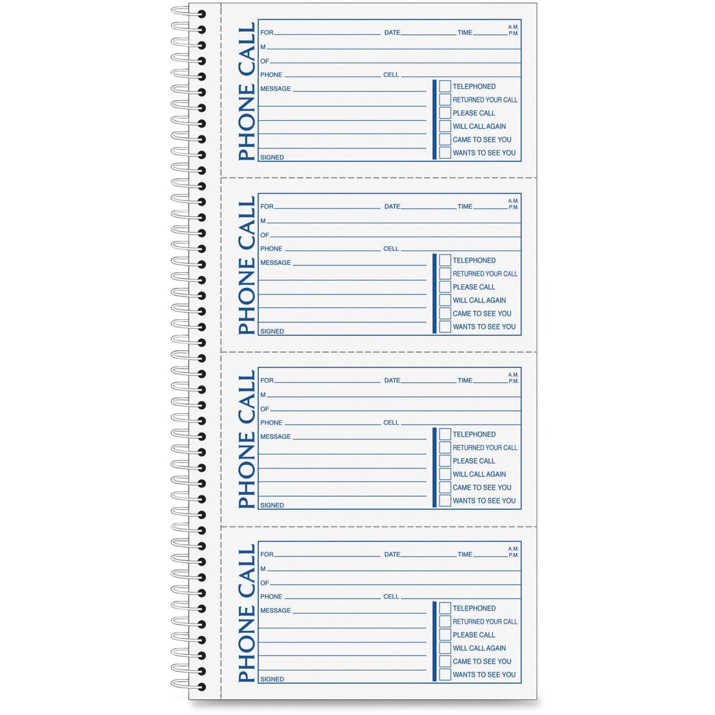 Adams Phone Message Book, Carbonless Duplicate, 5.50 x 11 Inches, 4 Sets per Page, 400 Sets per Book (SC1154D)