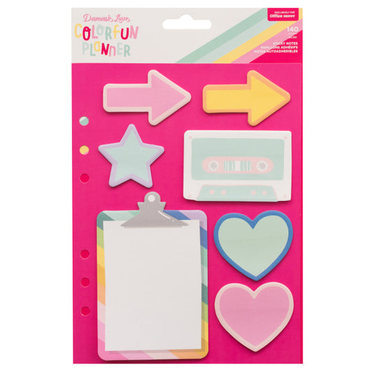 American Crafts Damask Love Colorfun Planner Sticky Notes, Assorted Colors, Pack Of 140 Sticky Notes
