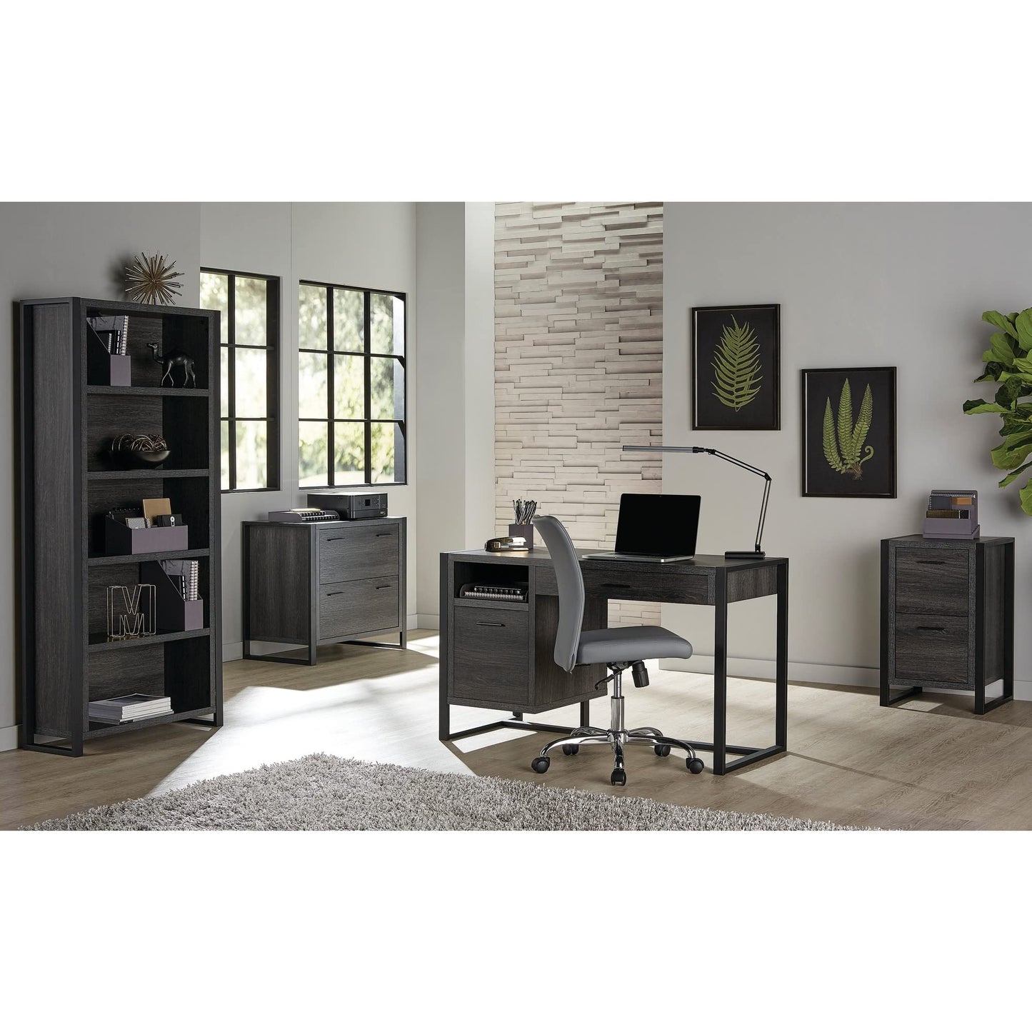 Realspace� DeJori 51" W Writing Desk, Charcoal