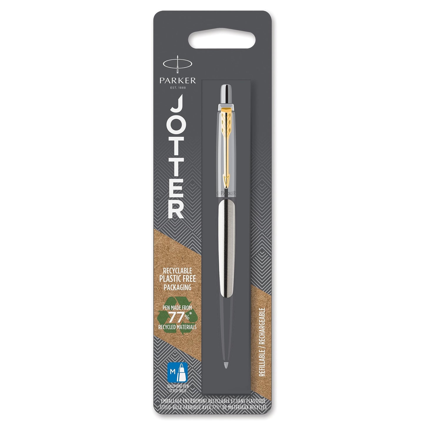 Parker Jotter Stainless Steel GT Ballpoint Pen, Blister pack