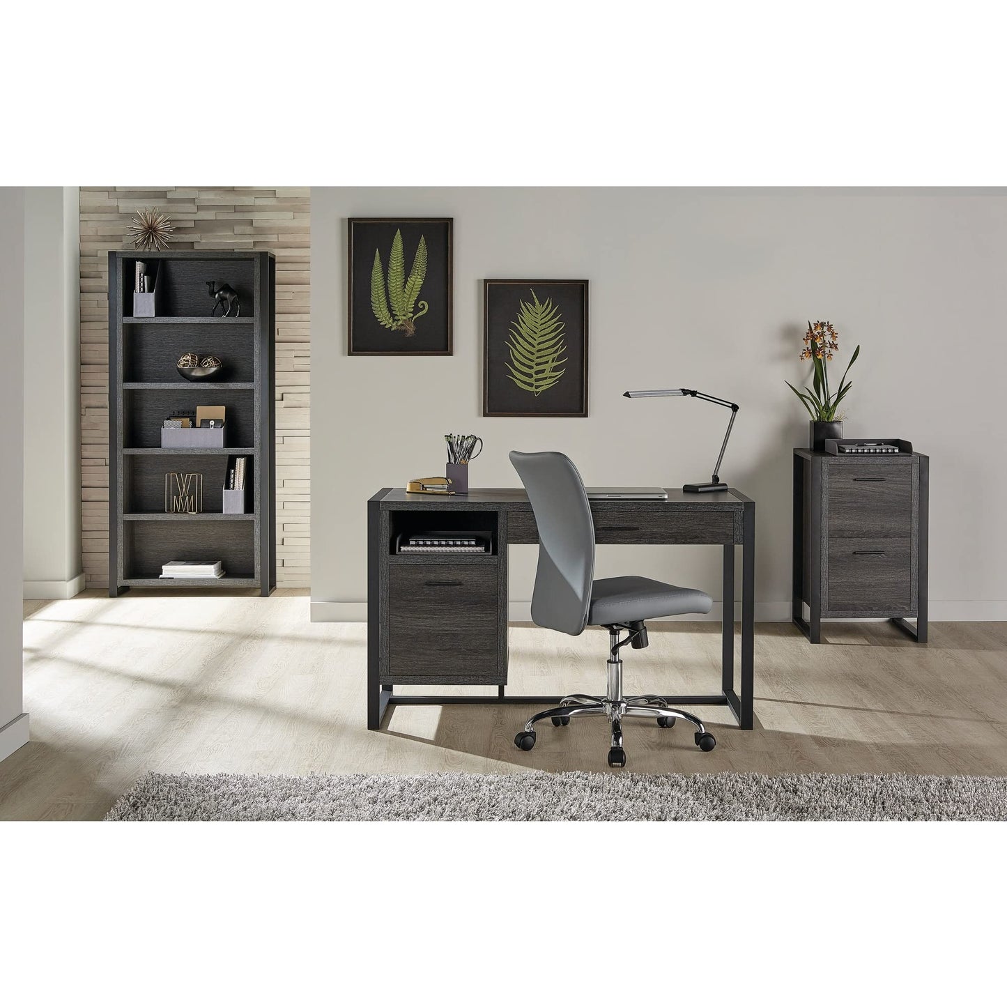 Realspace� DeJori 51" W Writing Desk, Charcoal