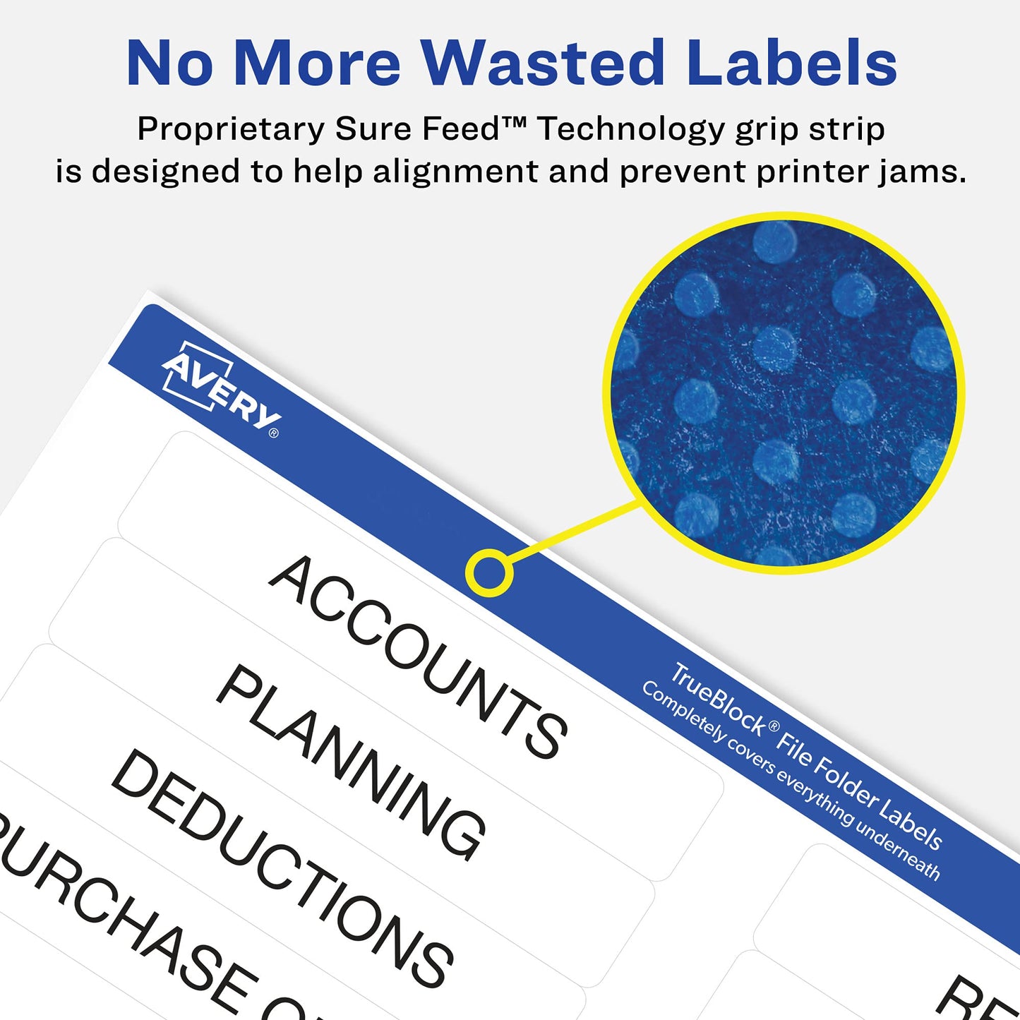 Avery File Folder Labels with TrueBlock Technology, Permanent Adhesive, 2/3" x 3-7/16", Laser/Inkjet, 2-Pack, 1,500 Labels Total (38366)