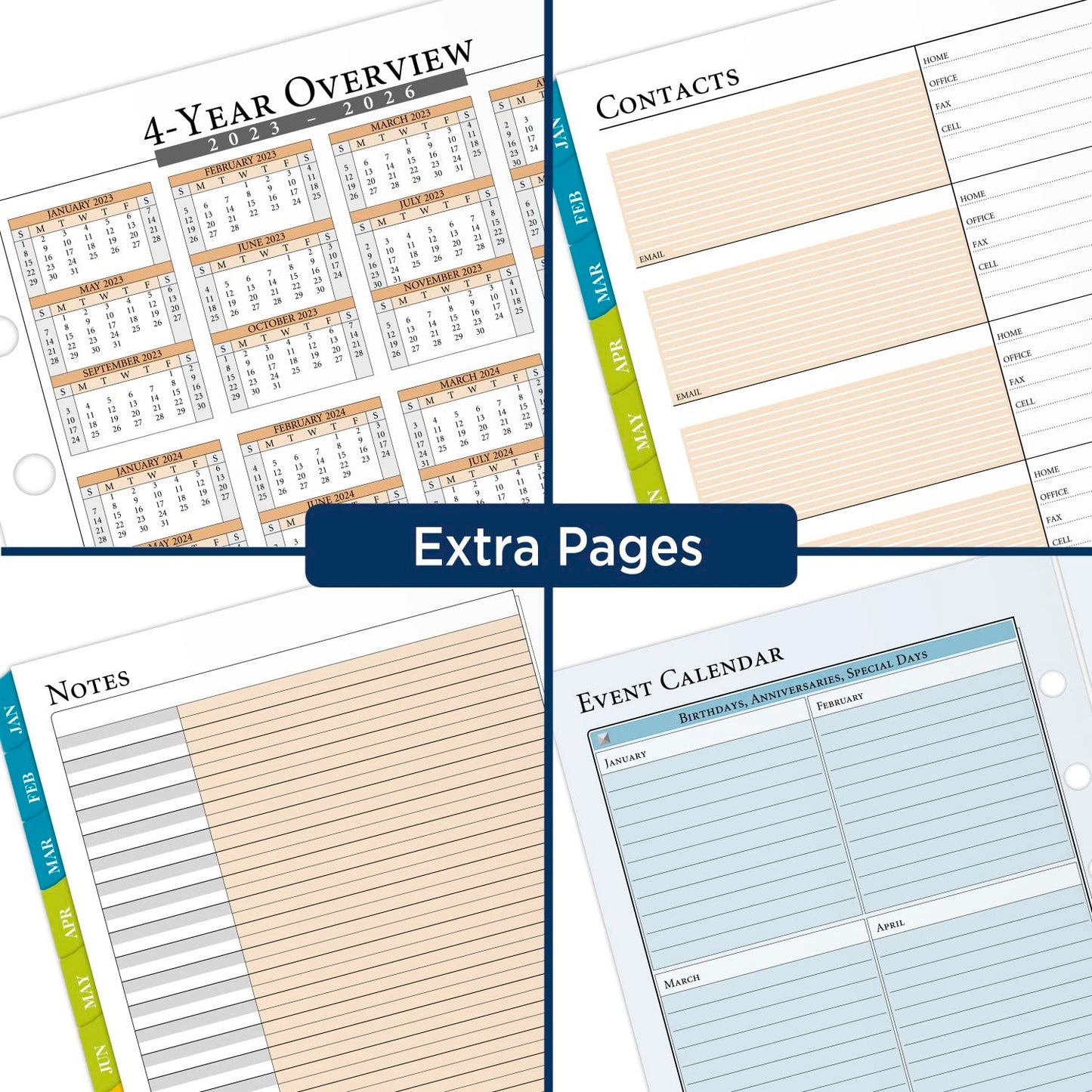 AT-A-GLANCE 2024 Weekly & Monthly Planner Refill, 5-1/2" x 8-1/2", Desk Size, Loose-Leaf, Zenscapes (281-285Y-24)