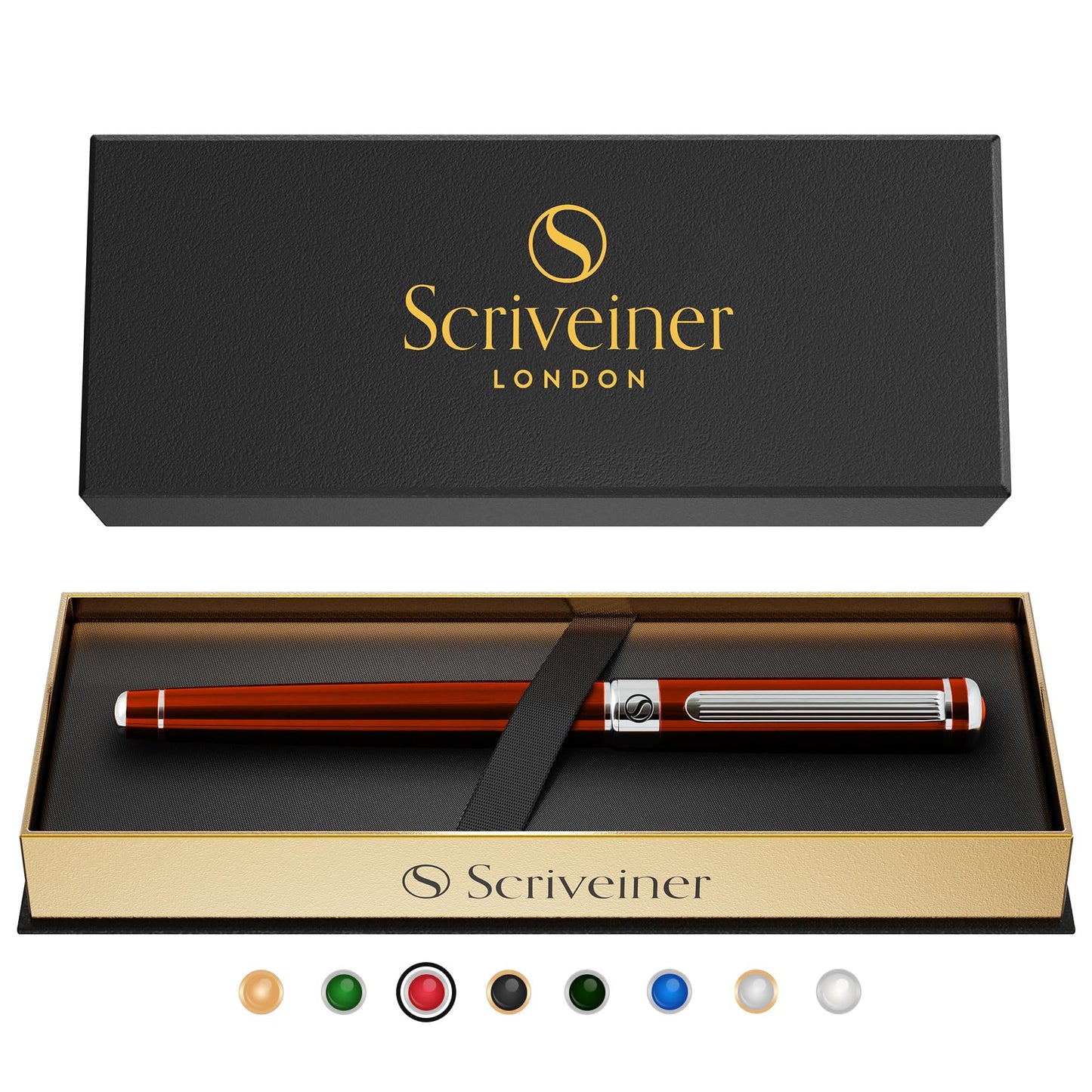 Scriveiner Deep Crimson Red Rollerball - Stunning Red Lacquer