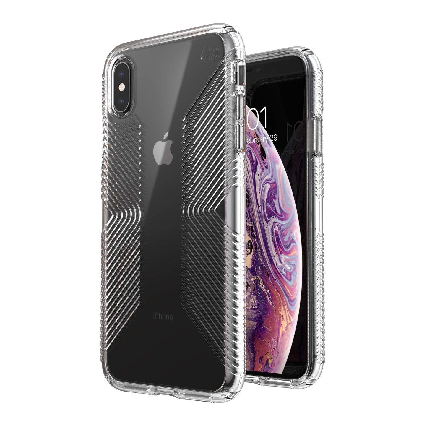 Speck Products Presidio Perfect-Clear with Grip Case, Compatible with iPhone Xs Max, Clear/Clear (136476-5085)