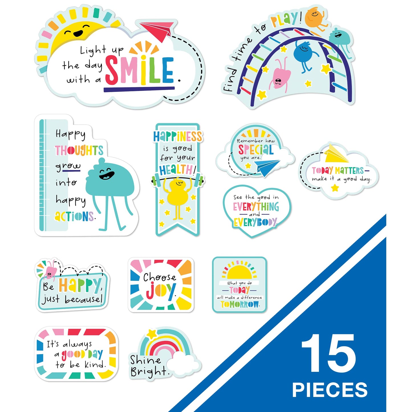 Carson Dellosa Happy Place Motivational Mini Bulletin Board Set (15 pieces)