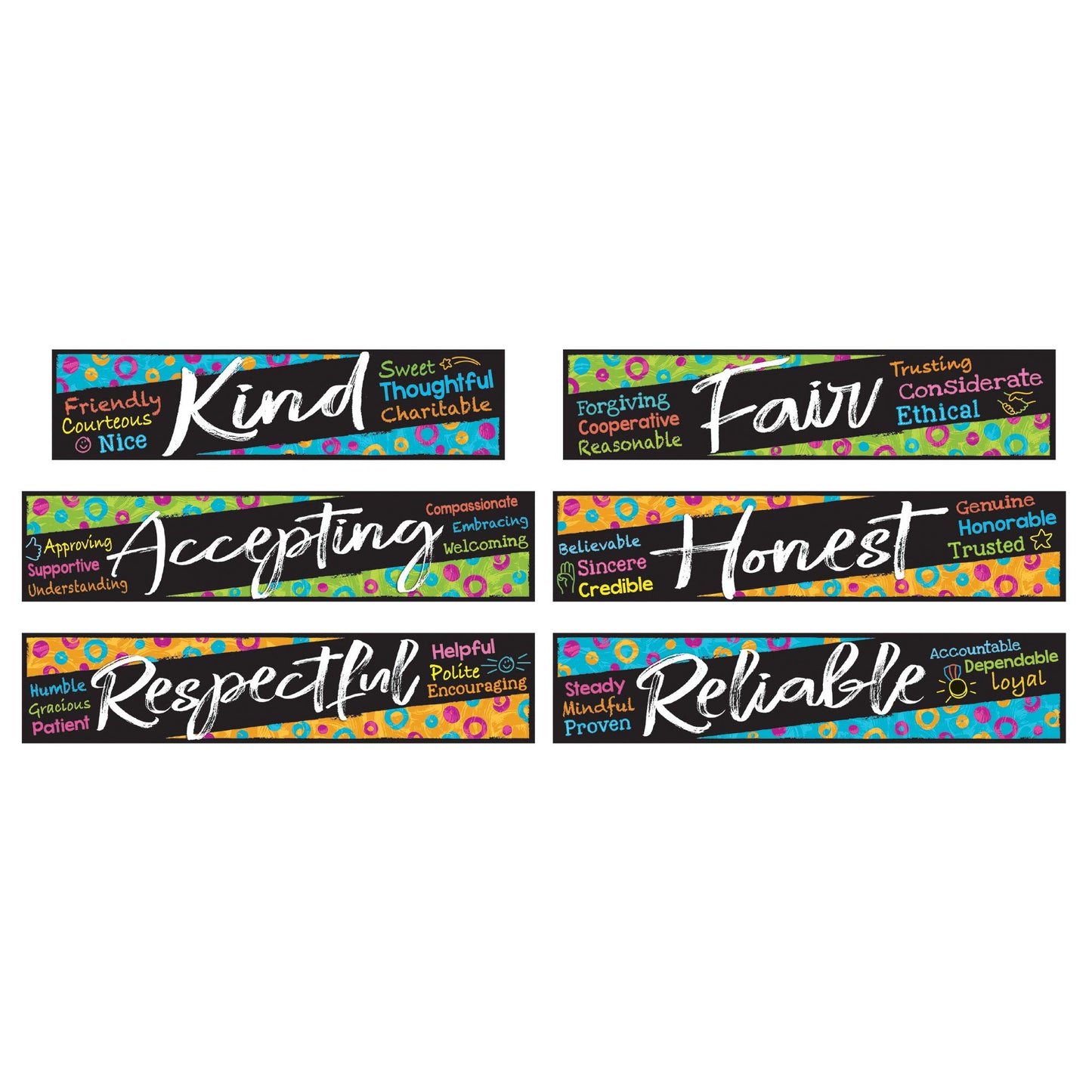 Color Harmony Character Traits Mini Bulletin Board Set