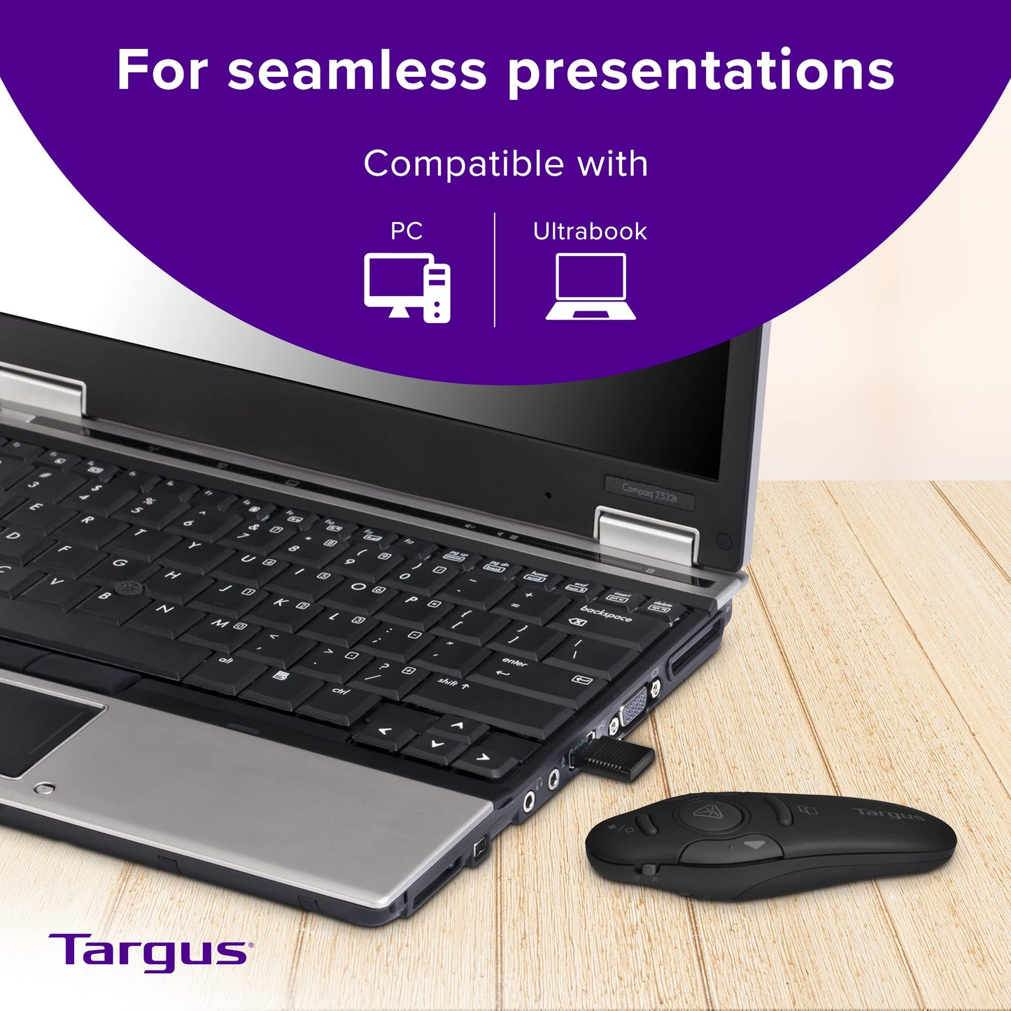 Targus Wireless Presenter Laser Pointer for Professional Presentation with Simple Control, Bluetooth Connection (AMP16US-52)