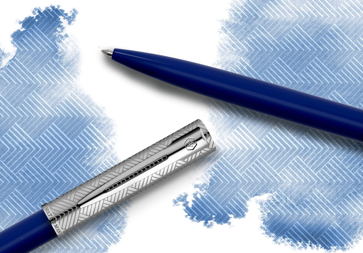 Waterman® Allure Deluxe Ballpoint Pen, Medium Point, 0.7 mm, Blue Lacquer Barrel, Blue Ink