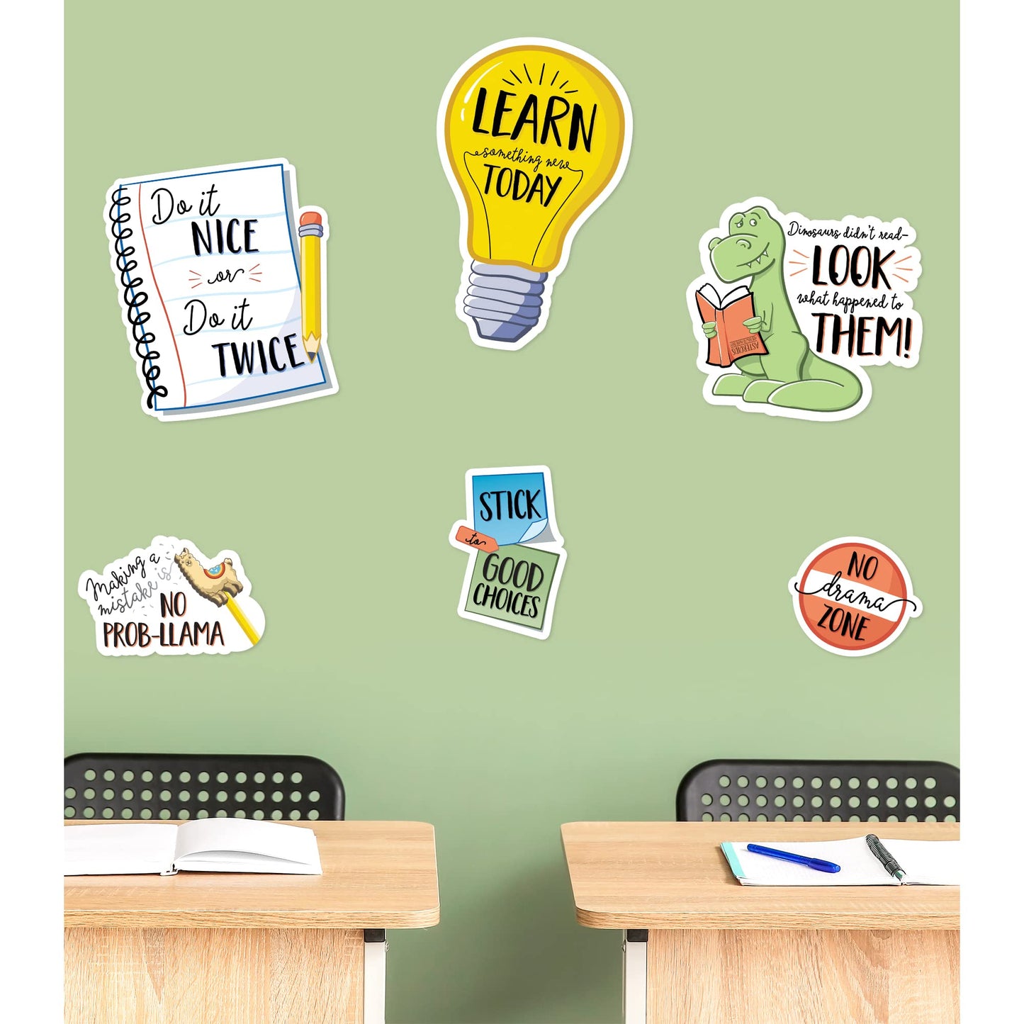 Carson Dellosa Playful Classroom Reminders Mini Bulletin Board�Motivational Reminders and Positive Affirmations, Homeschool and Classroom Decor (17 pc)