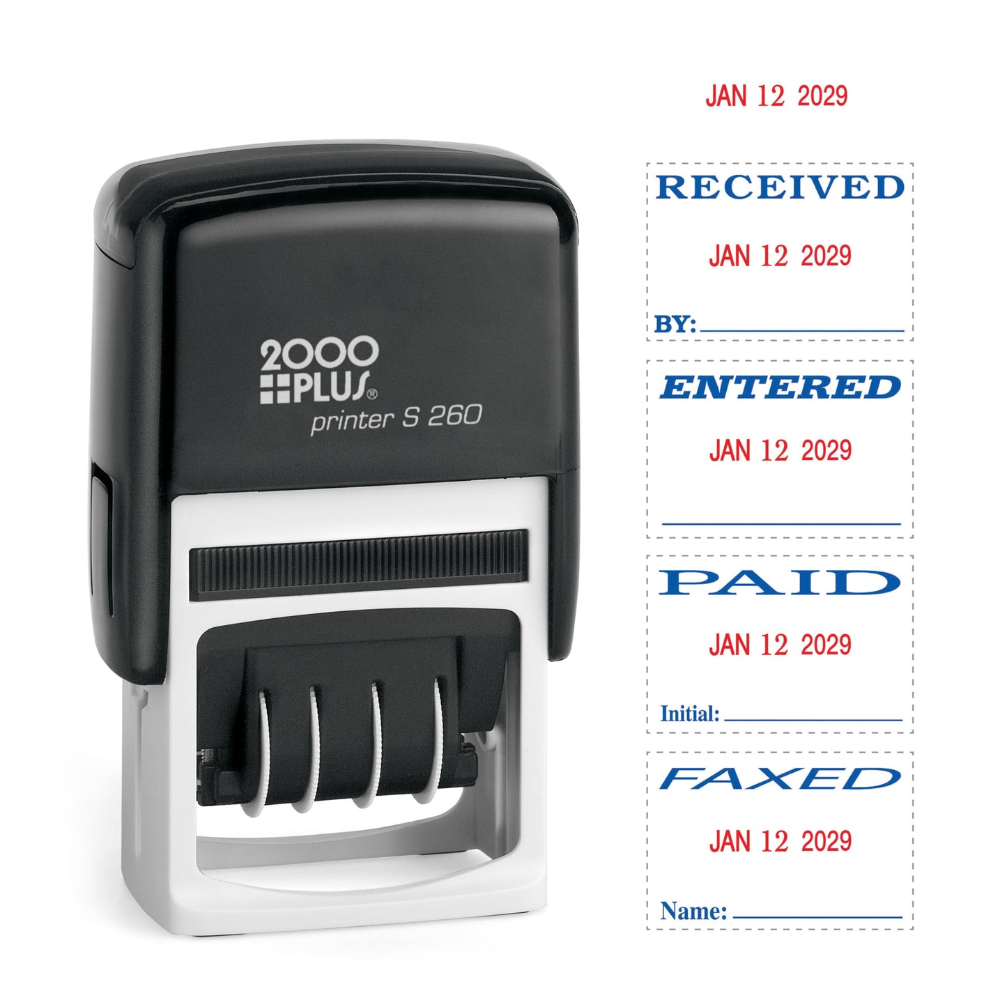 2000 Plus Economy Self-Inking Message Dater, FAXED, Paid, Received, Entered,