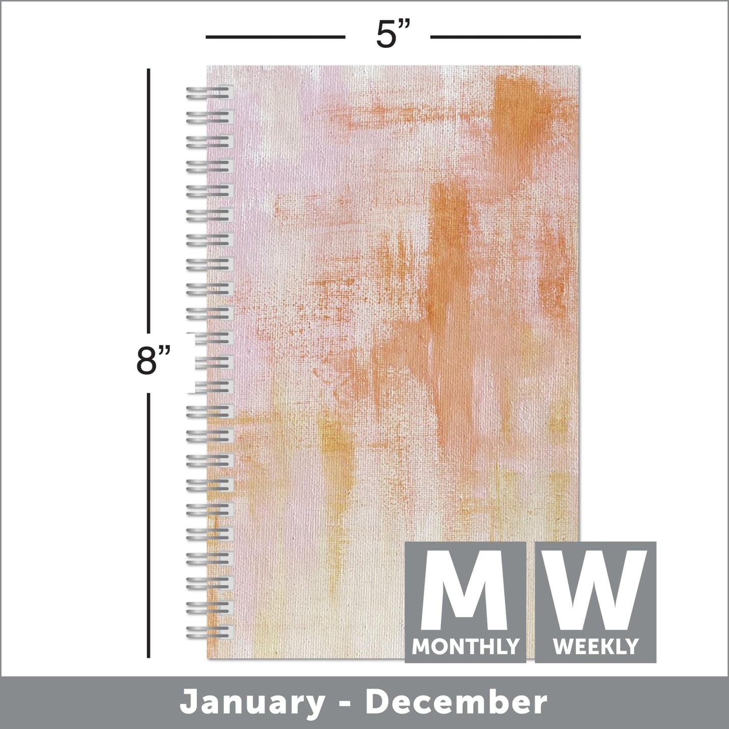 2024 Office Depot® Brand Weekly/Monthly Planner, 5" x 8", Painterly, January to December 2024