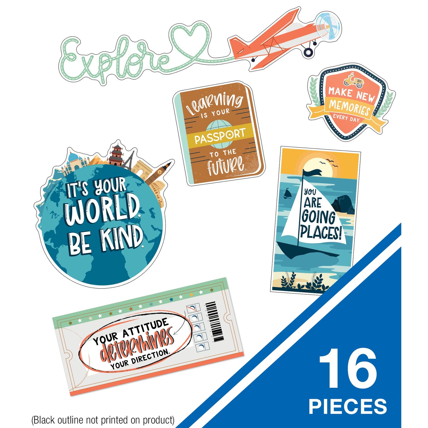 Carson Dellosa Let's Explore Motivational Mini Bulletin Board Set (16 pieces)
