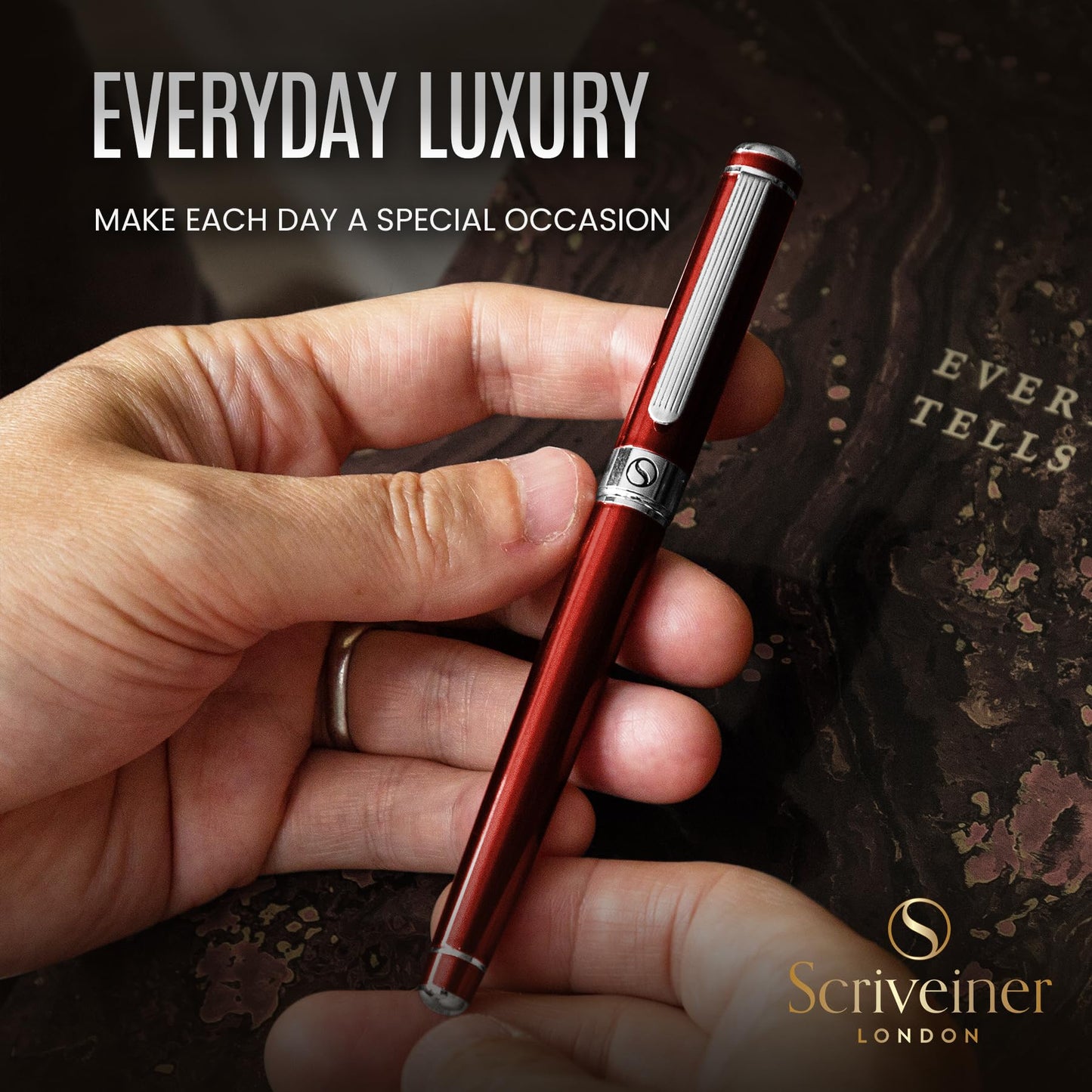 Scriveiner Deep Crimson Red Rollerball - Stunning Red Lacquer