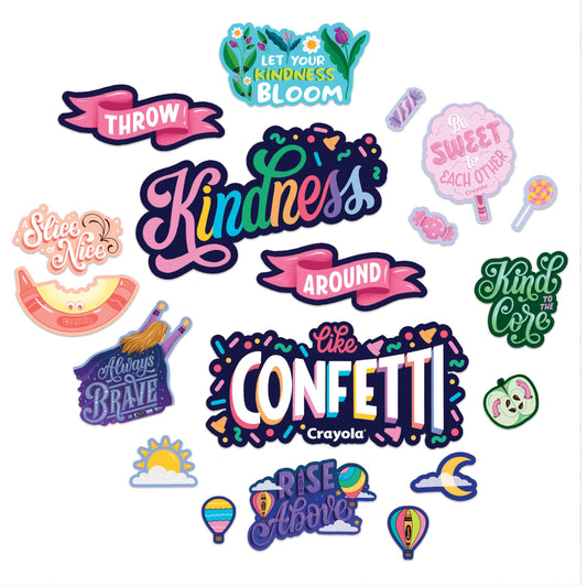 Eureka Crayola Colors of Kindness Classroom Bulletin Board Set for Teachers, 21 Pieces