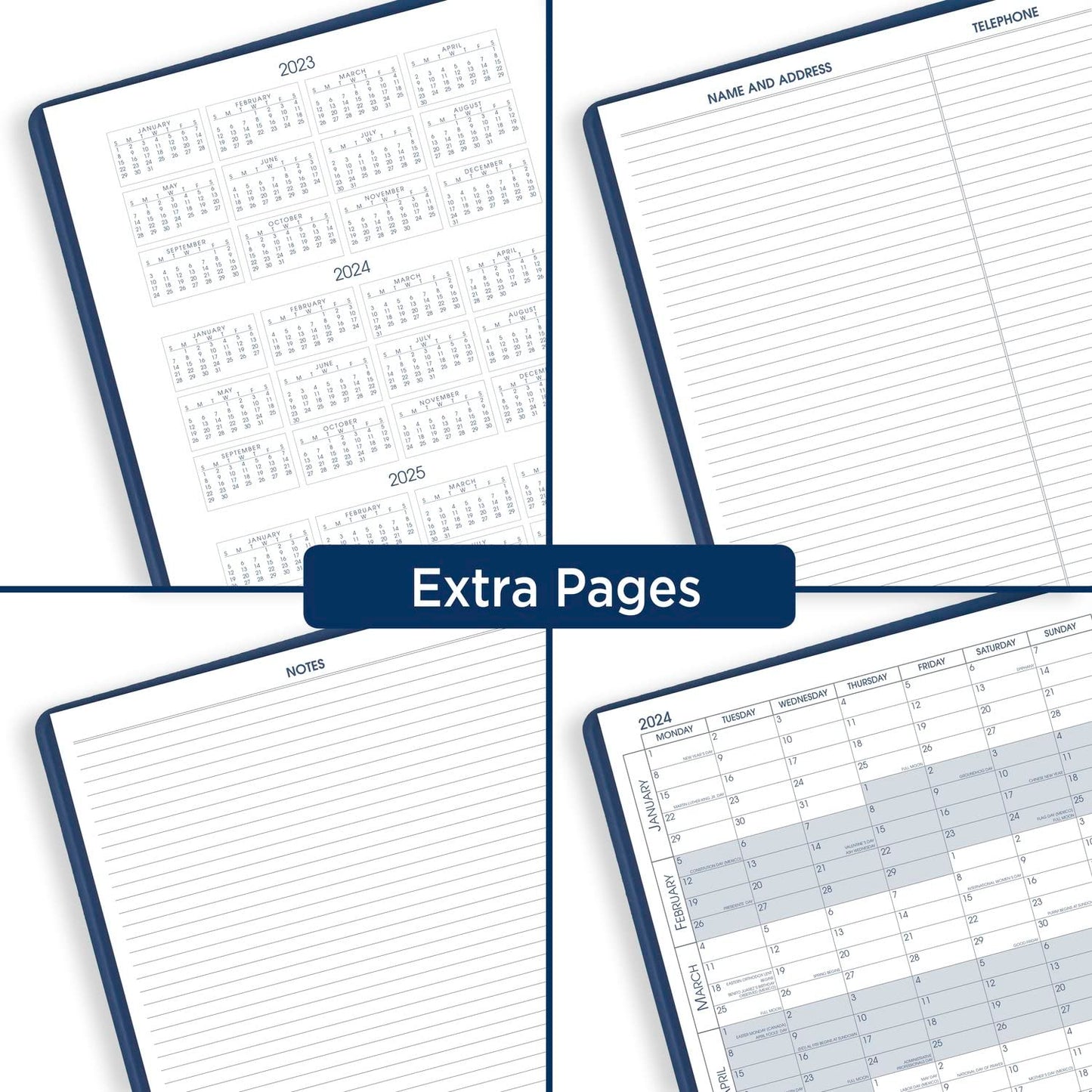 AT-A-GLANCE Fashion 2024 Monthly Planner, 9" x 11", Large, Blue (702502024)